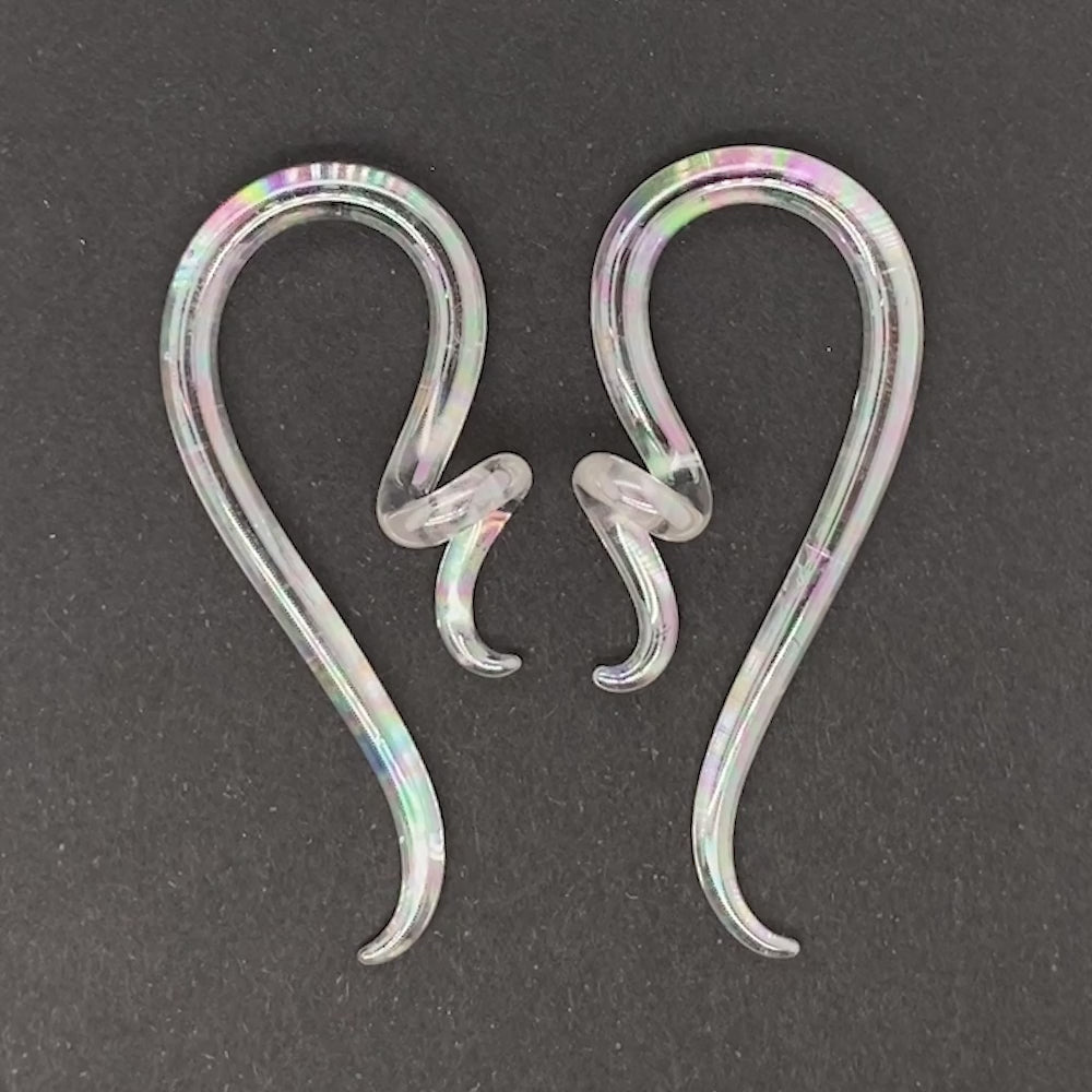 Glass Mini Coiled Snakes - Oil Slick UV Clear Pink