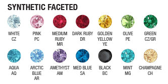Double Millgrain Round Threaded End in Gold with Faceted Gem in Prong's