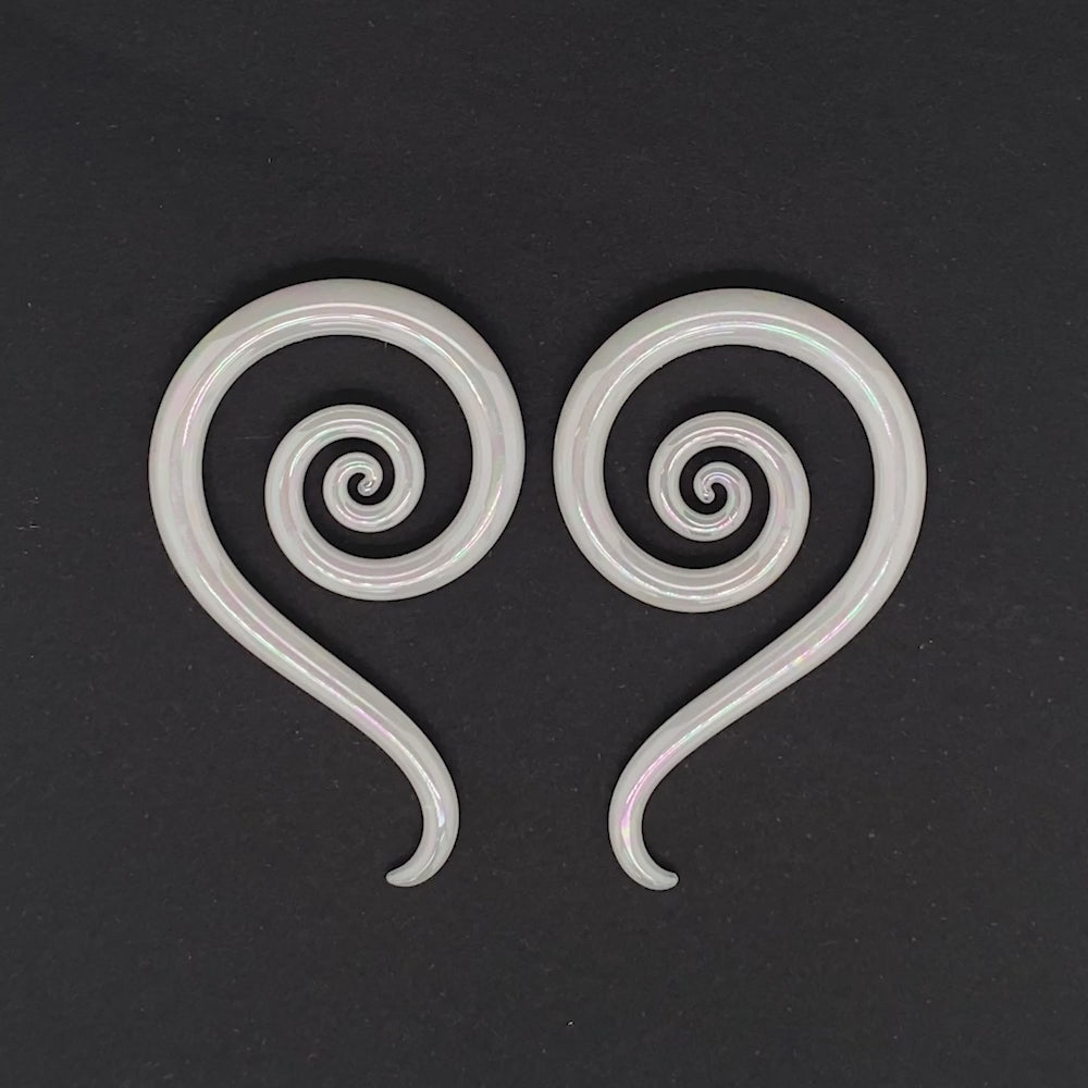 Glass Mini Spiral Snakes - Oil Slick UV Secret Pink
